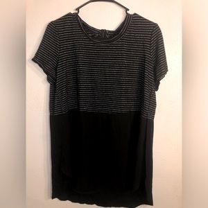 XL Glittery striped black short sleeve shirt!!!